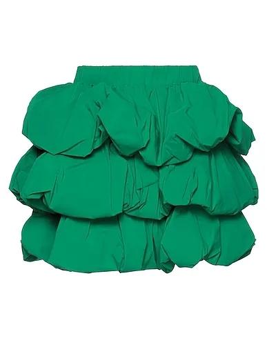 Green Plain weave Mini skirt