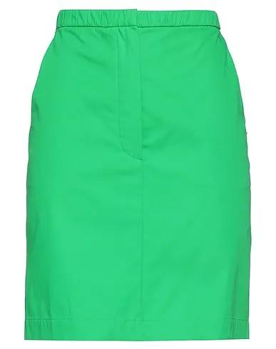 Green Plain weave Mini skirt
