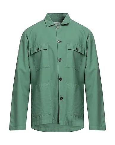 Green Plain weave Solid color shirt