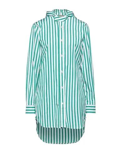 Green Plain weave Striped shirt