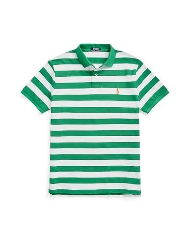 Green Polo shirt CUSTOM SLIM FIT STRIPED MESH POLO SHIRT
