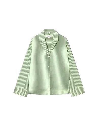 Green Poplin Striped shirt