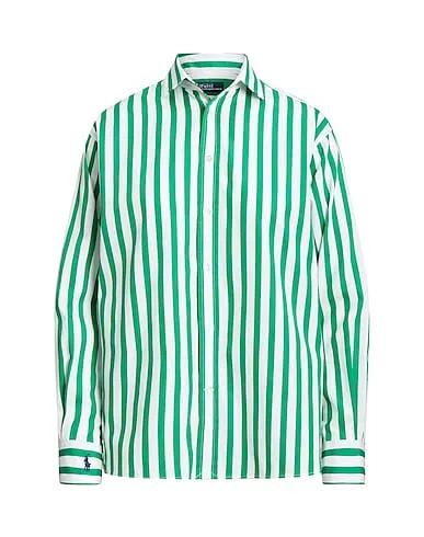 Green Poplin Striped shirt STRIPED COTTON SHIRT
