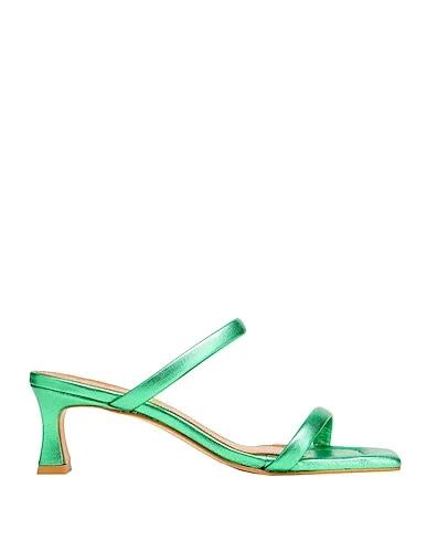 Green Sandals LEATHER MID-HEELED SANDALS
