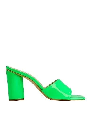 Green Sandals LEATHER SQUARE TOE SANDALS

