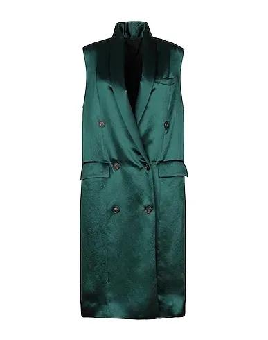 Green Satin Double breasted pea coat