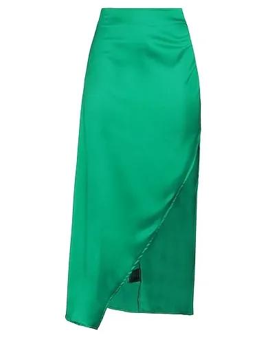 Green Satin Midi skirt