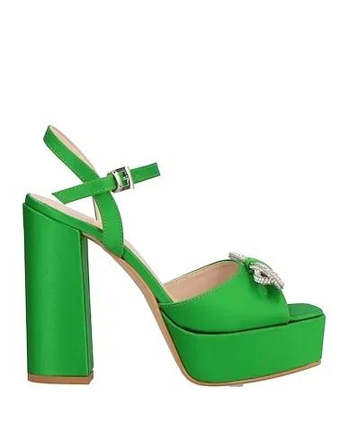 Green Satin Sandals