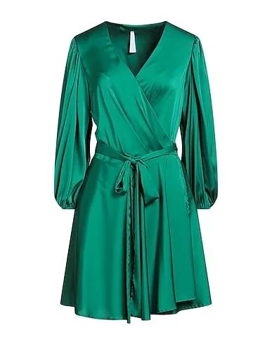 Green Satin Short dress