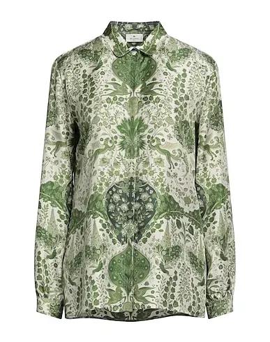 Green Satin Silk shirts & blouses