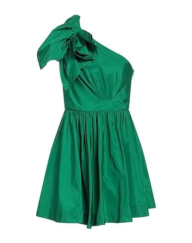 Green Taffeta One-shoulder dress