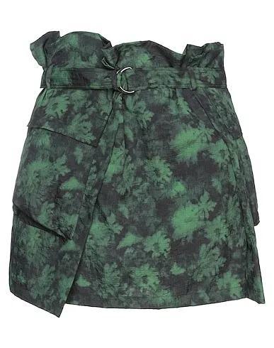 Green Techno fabric Mini skirt