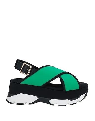 Green Techno fabric Sandals