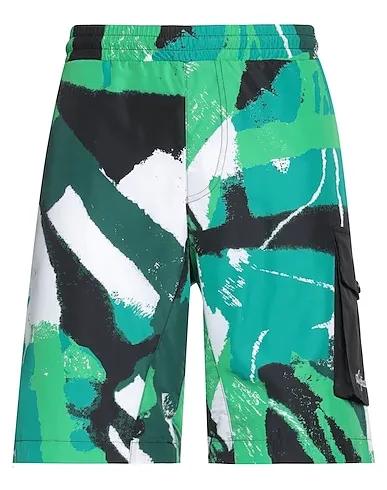 Green Techno fabric Shorts & Bermuda