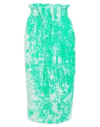 Green Velour Midi skirt