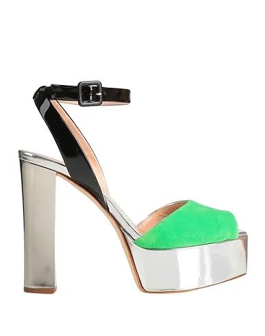 Green Velvet Sandals
