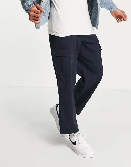 Greenport loose fit cargo pants in navy