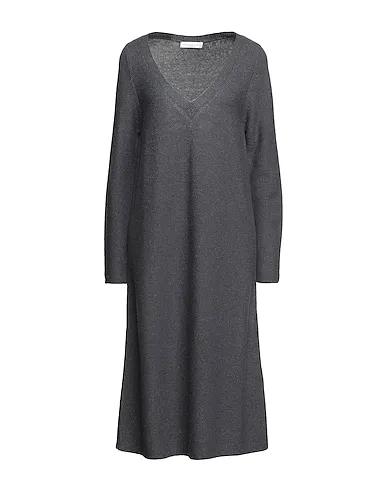 Grey Boiled wool Midi dress