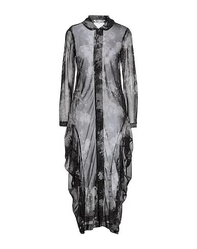 Grey Chiffon Midi dress