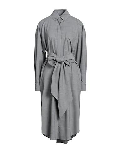 Grey Cool wool Midi dress