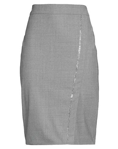 Grey Cool wool Midi skirt