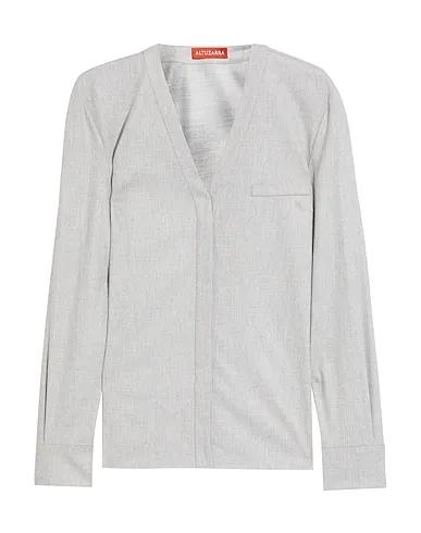 Grey Cool wool Solid color shirts & blouses