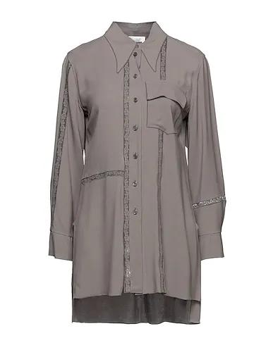 Grey Cotton twill Lace shirts & blouses
