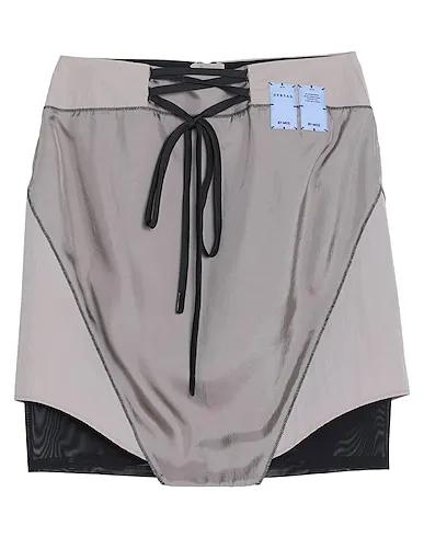 Grey Cotton twill Mini skirt