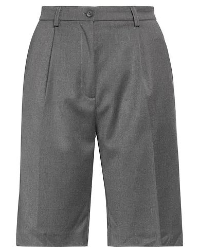Grey Cotton twill Shorts & Bermuda