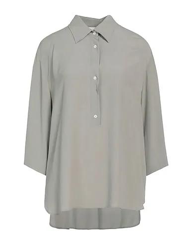 Grey Crêpe Solid color shirts & blouses