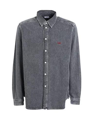 Grey Denim Denim shirt D-SIMPLY BASIC SHIRT
