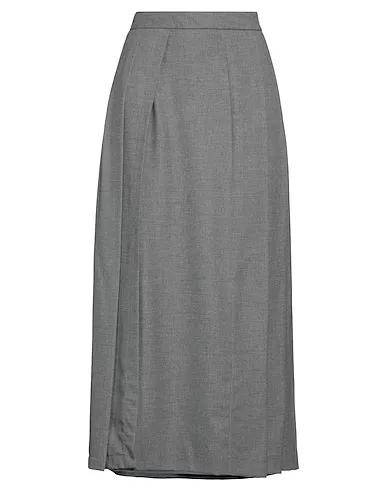 Grey Gabardine Maxi Skirts