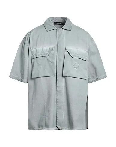 Grey Gabardine Solid color shirt