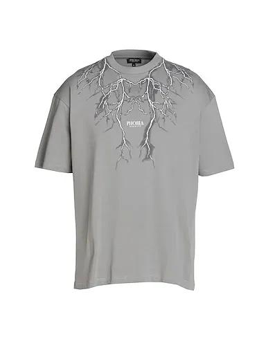 Grey Jersey T-shirt GREY T-SHIRT WITH GREY LIGHTNING PRINT
