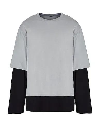 Grey Jersey T-shirt ORGANIC COTTON DOUBLE LONG SLEEVES TEE
