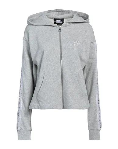 Grey Lace Hooded sweatshirt LOGO TAPE ZIP UP HOODIE
