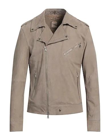 Grey Leather Biker jacket