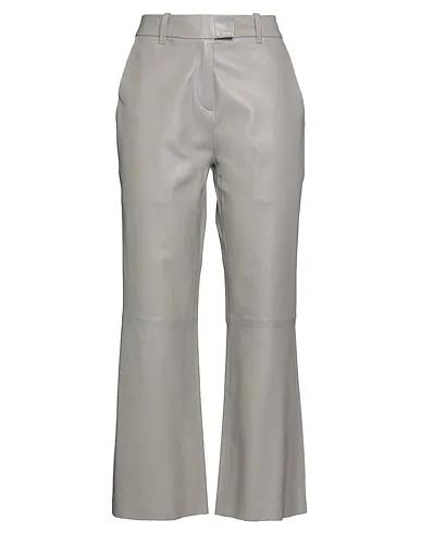 Grey Leather Casual pants
