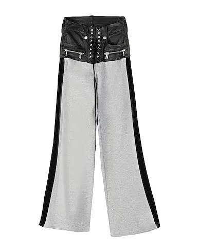 Grey Leather Casual pants