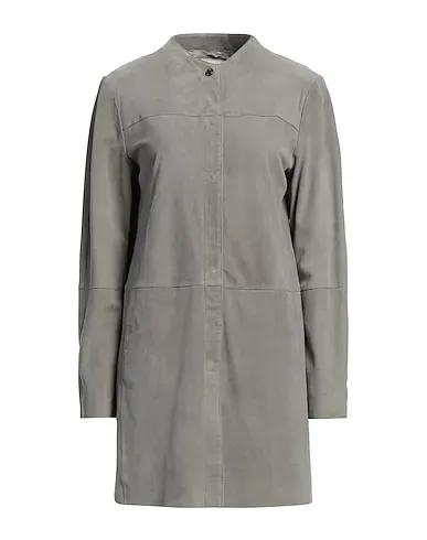 Grey Leather Full-length jacket