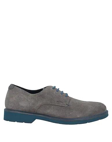 Grey Leather Laced shoes