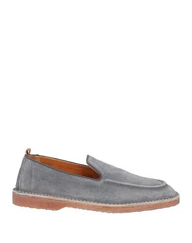 Grey Leather Loafers