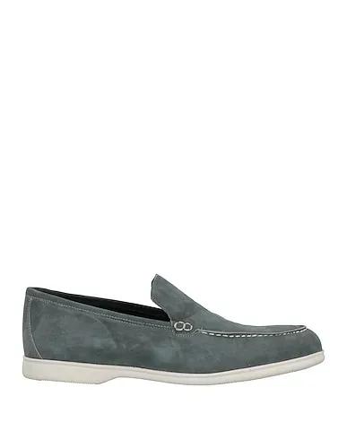 Grey Leather Loafers