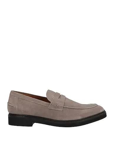 Grey Leather Loafers