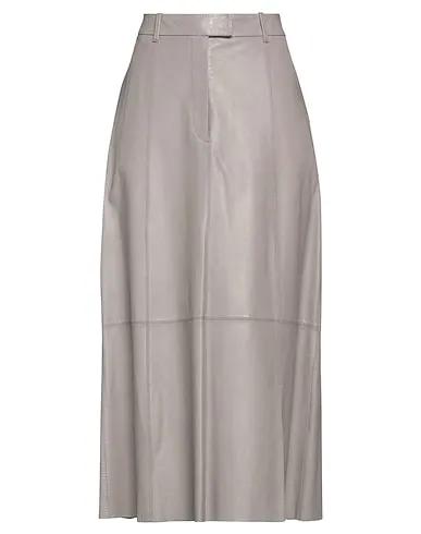 Grey Leather Maxi Skirts