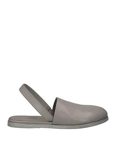 Grey Leather Mules and clogs