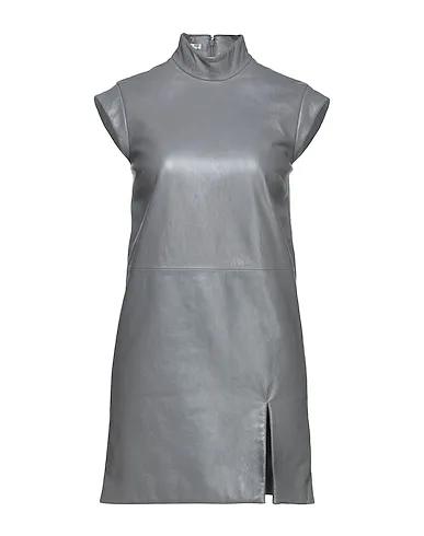 Grey Leather Short dress