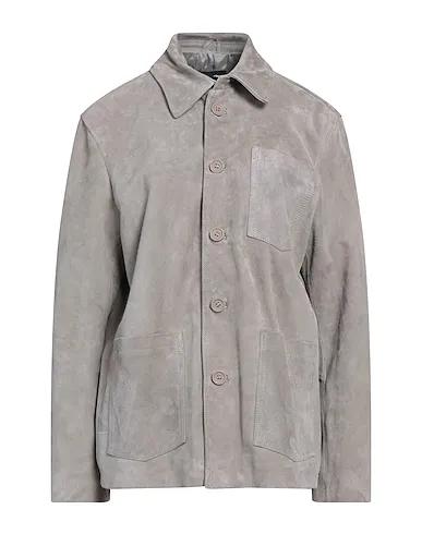 Grey Leather Solid color shirt