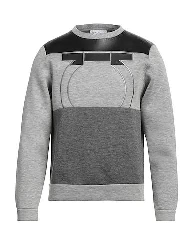 Grey Leather Sweatshirt
