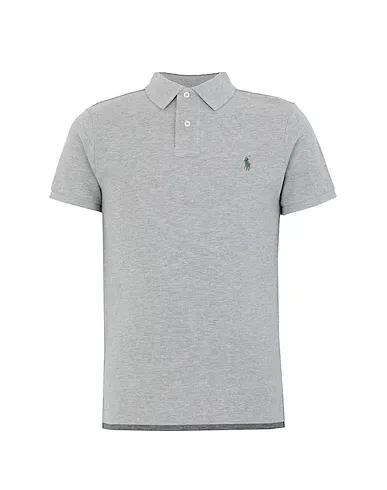 Grey Piqué Polo shirt SLIM FIT MESH POLO SHIRT
